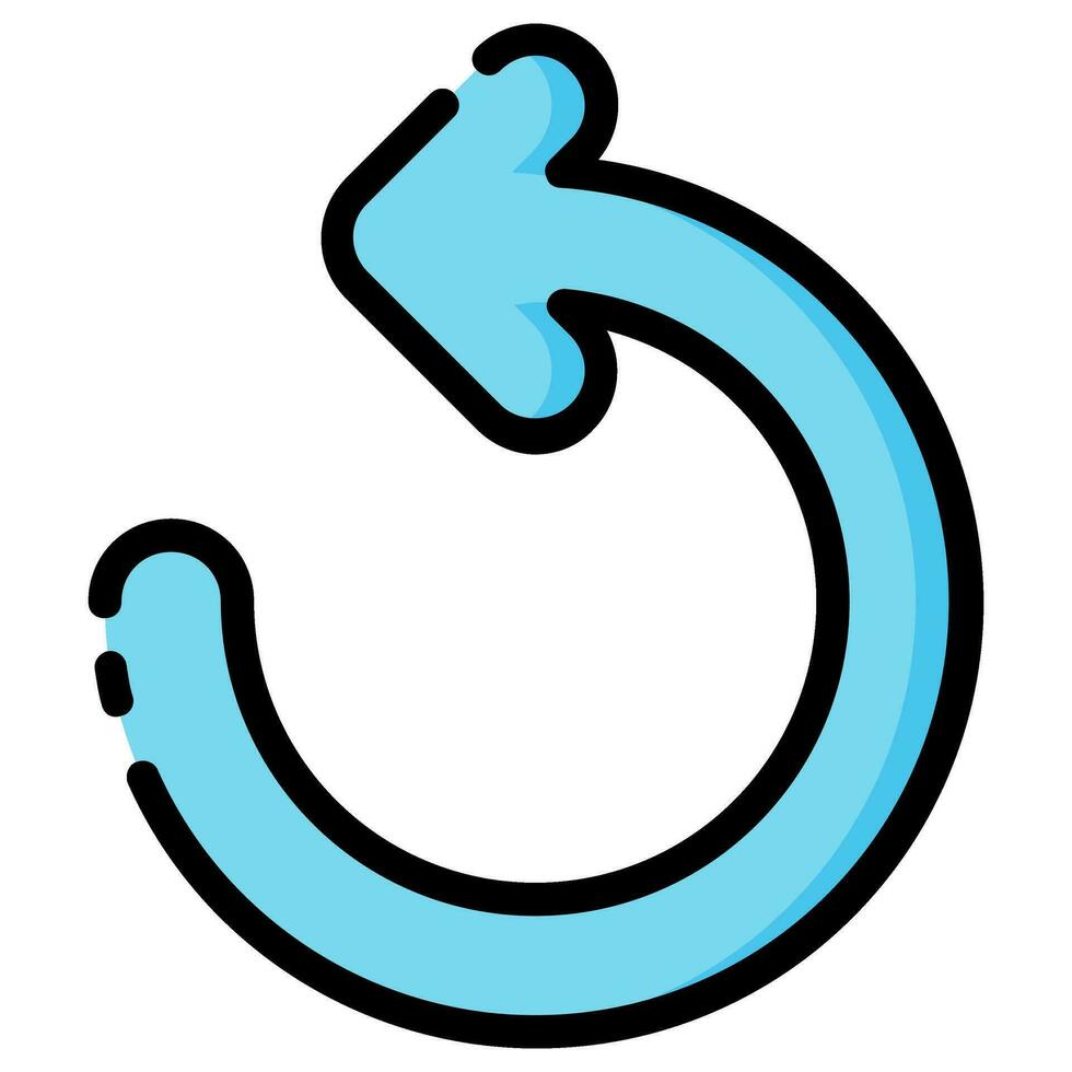 back arrow vector filled icon
