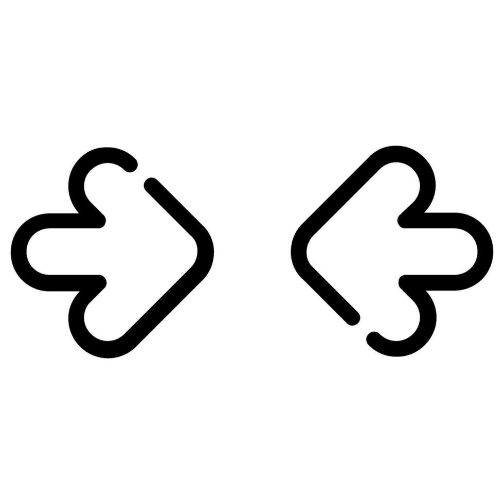 horizontal contract arrow vector outline icon