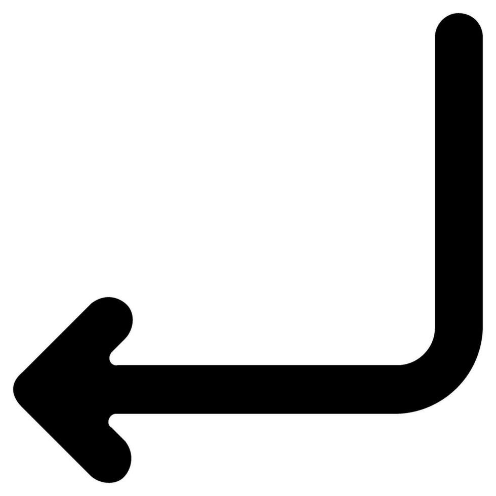 curved left arrow vector icon
