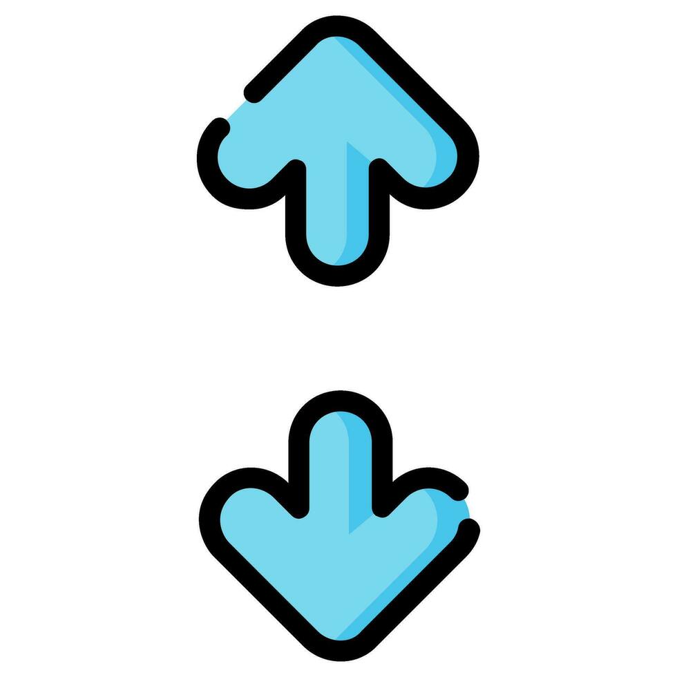 vertical expand arrow vector filled icon