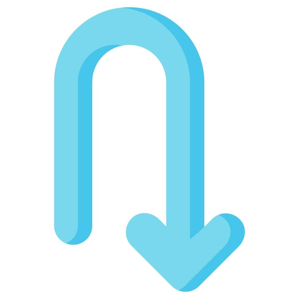 return down arrow vector flat icon