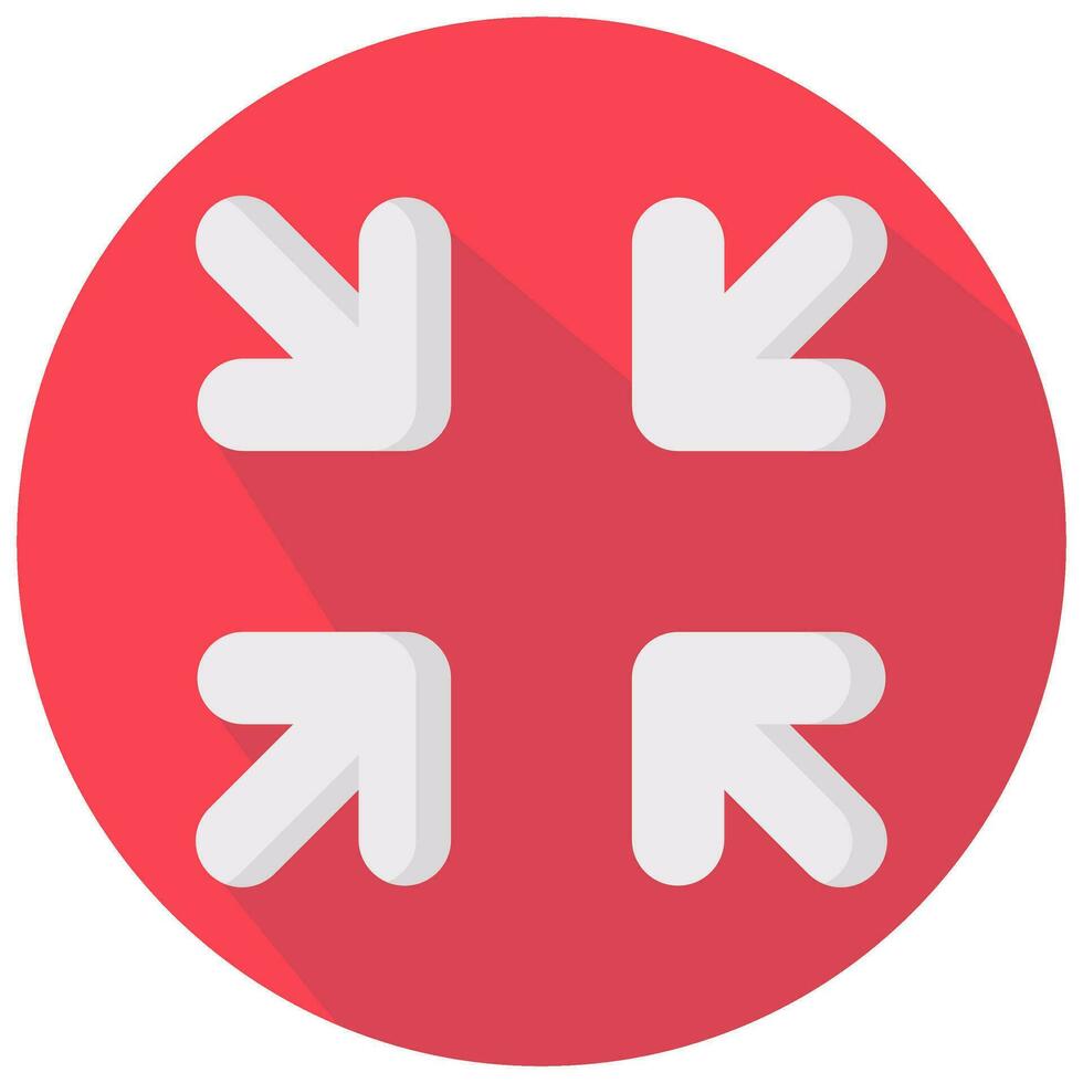 exit fullscreen arrow vector round flat icon