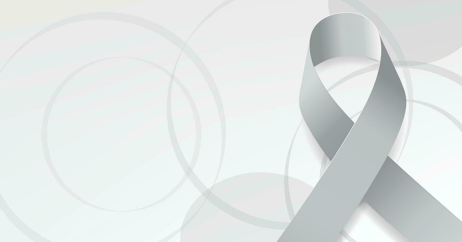 American diabetes awareness month concept. Banner template with grey ribbon and text.  Vector illustration.