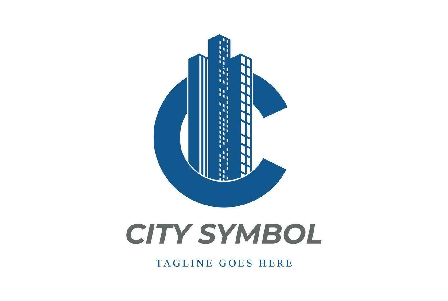 letra C símbolo con pueblo edificio para ciudad real inmuebles Departamento icono ilustración vector