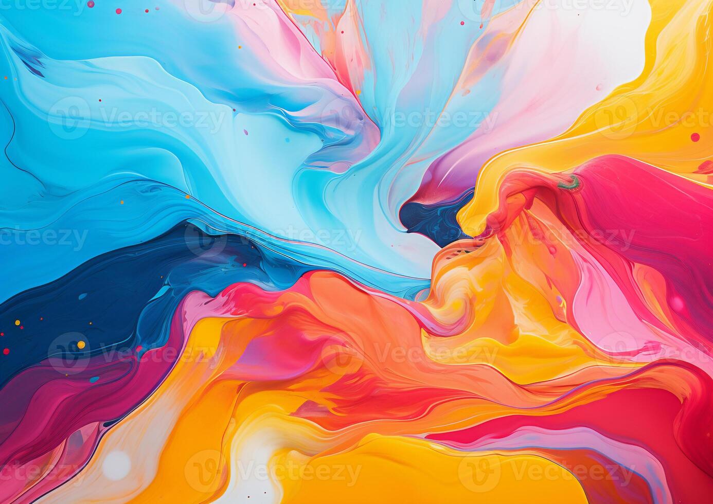 Watercolour paint with swirl waves abstract background,Colorful background with vibrant colors