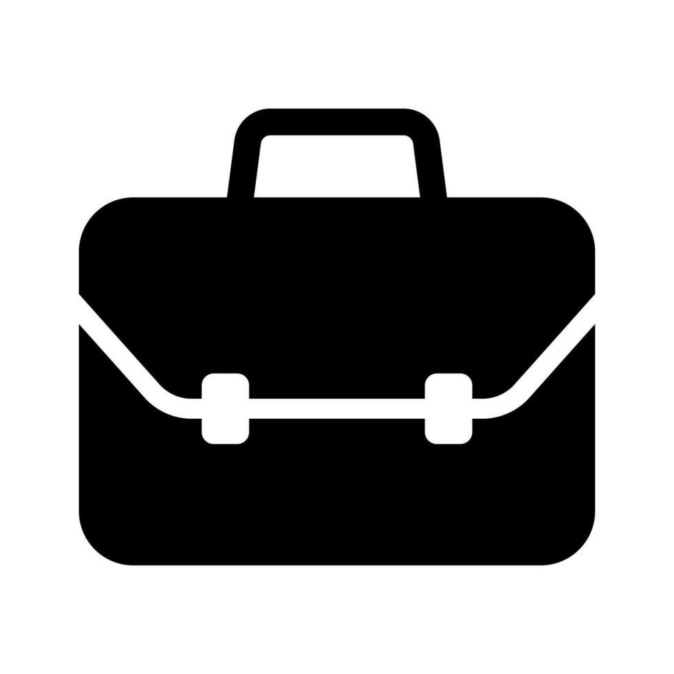 Briefcase icon. Business bag icon. Suitcase, portfolio symbol, solid style pictogram isolated on white background. vector