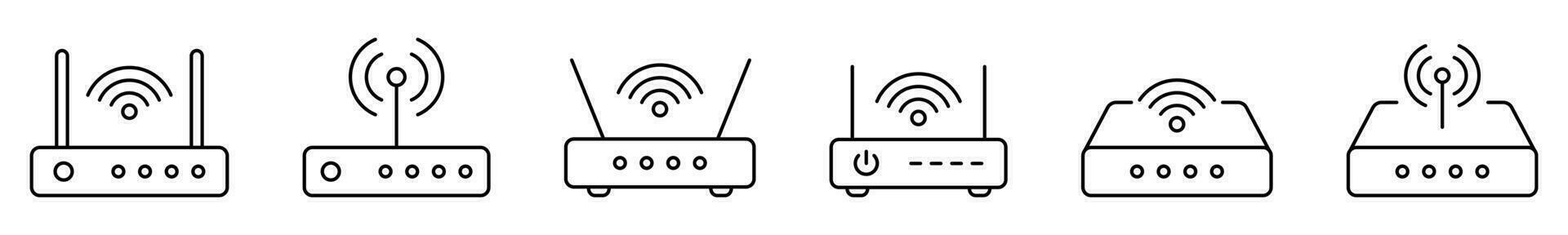 Router icon. Router related signal line icon isolated, wifi router. vector
