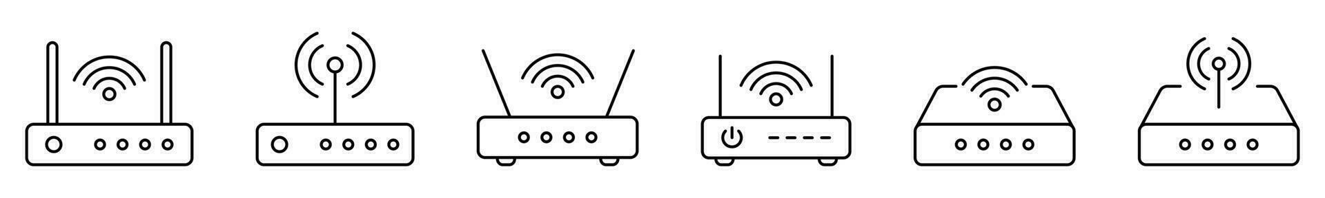 Router icon. Router related signal line icon isolated, wifi router. vector