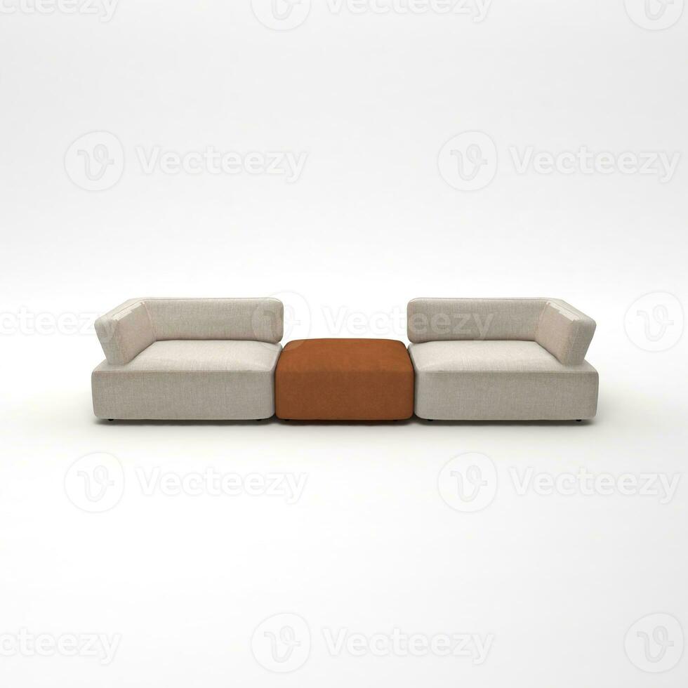 Furniture for modern room interior , Comfortable sofa on white background. Furniture, interior object, stylish sofa, 3d Rendering photo