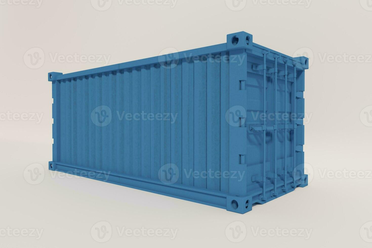 cargo container isolated on white background. 3d rendering. photo