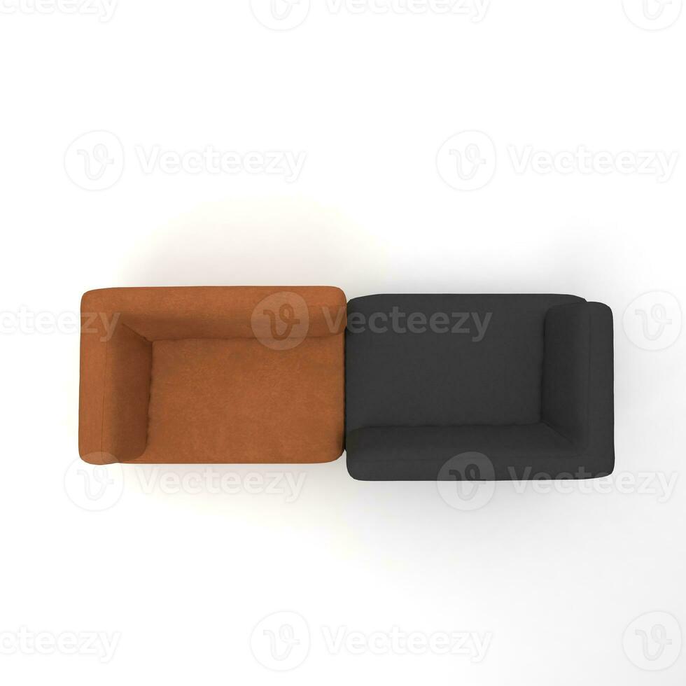 Furniture for modern room interior , Comfortable sofa on white background. Furniture, interior object, stylish sofa, 3d Rendering photo