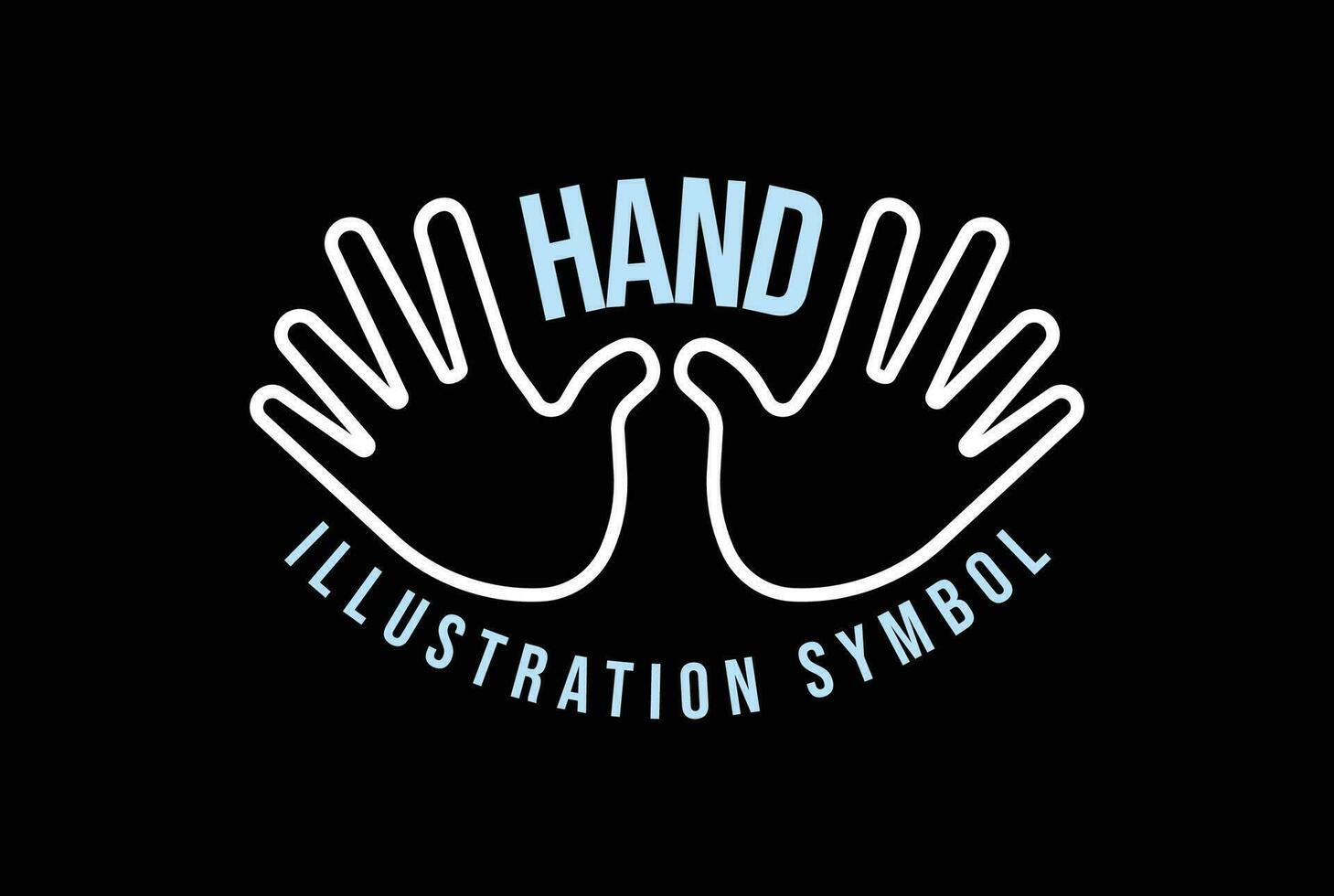 mano palma dedo línea símbolo icono ilustración vector