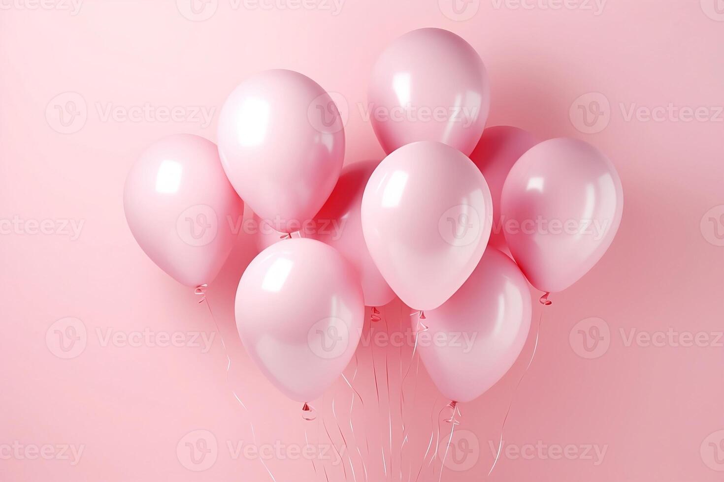 Round pink balloons. Place for text. photo