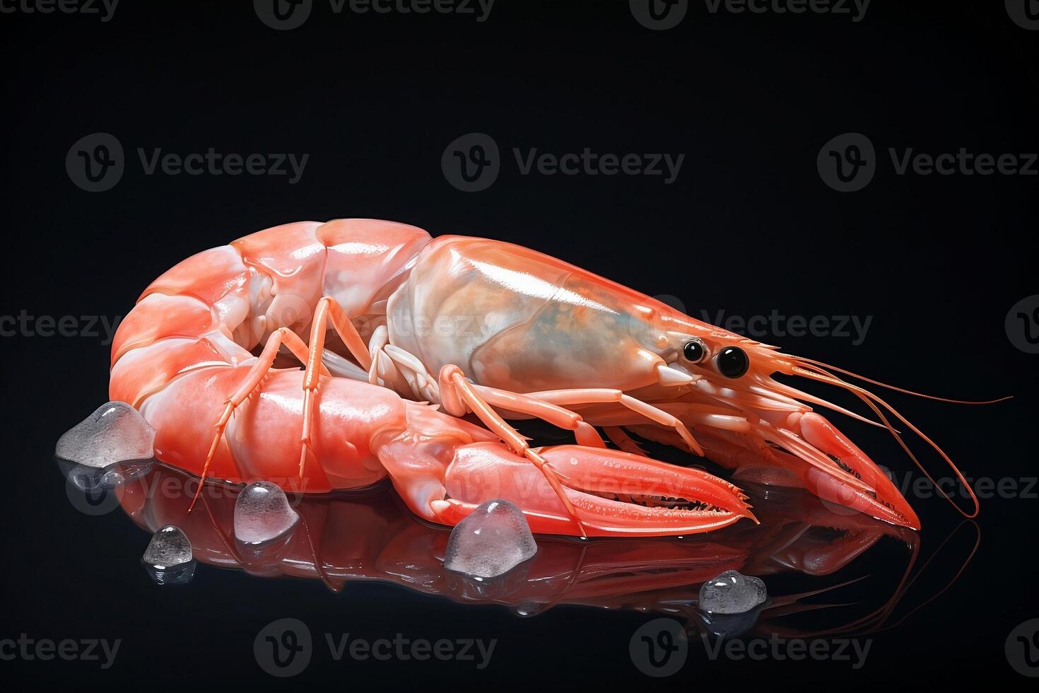 King prawn with ice. photo