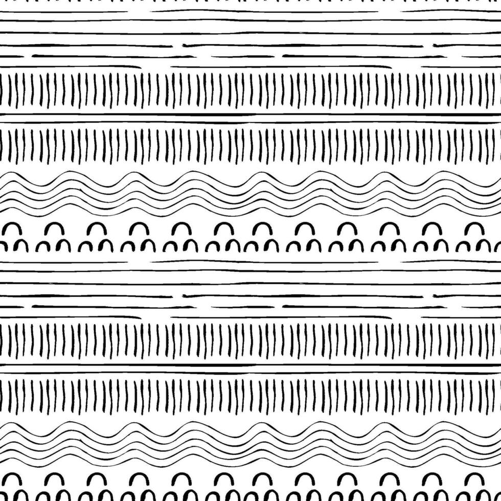 resumen vector sin costura modelo. ornamento de sencillo geométrico formas línea Arte garabatear ilustración