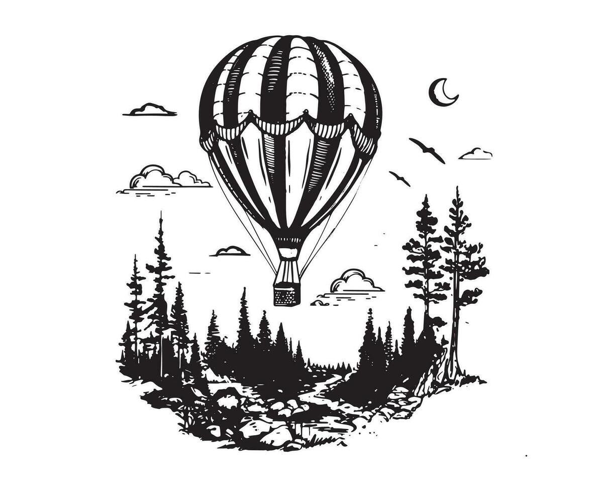 aire globo, mano dibujado ilustraciones, vector. vector