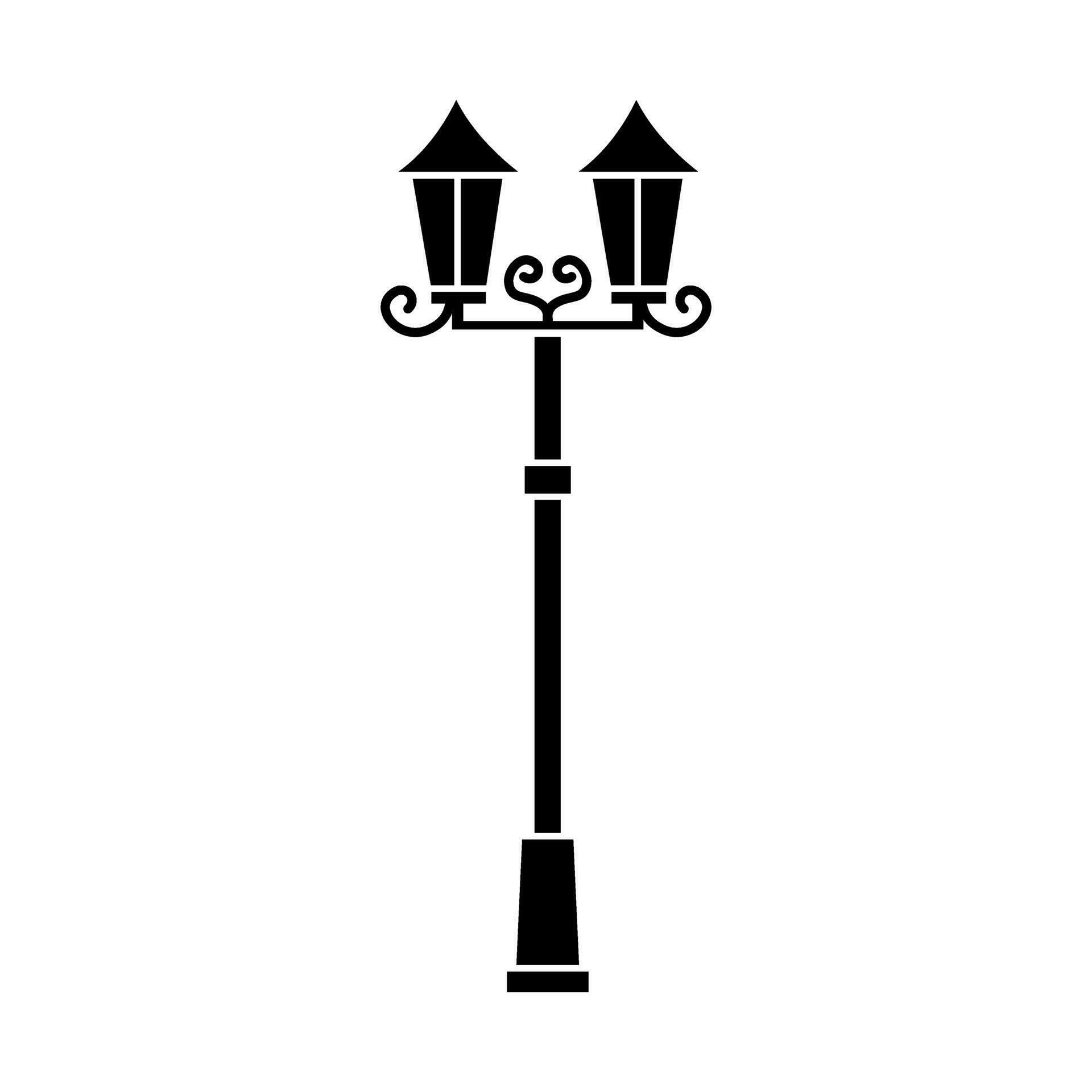 Street light vector icon. Street lighting illustration sign. Flashlight ...