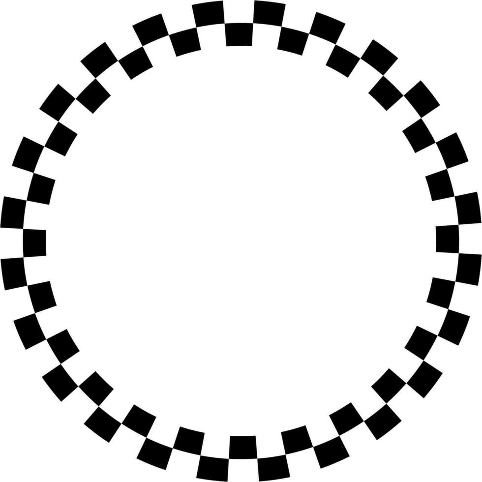 Checkered circle frame vector