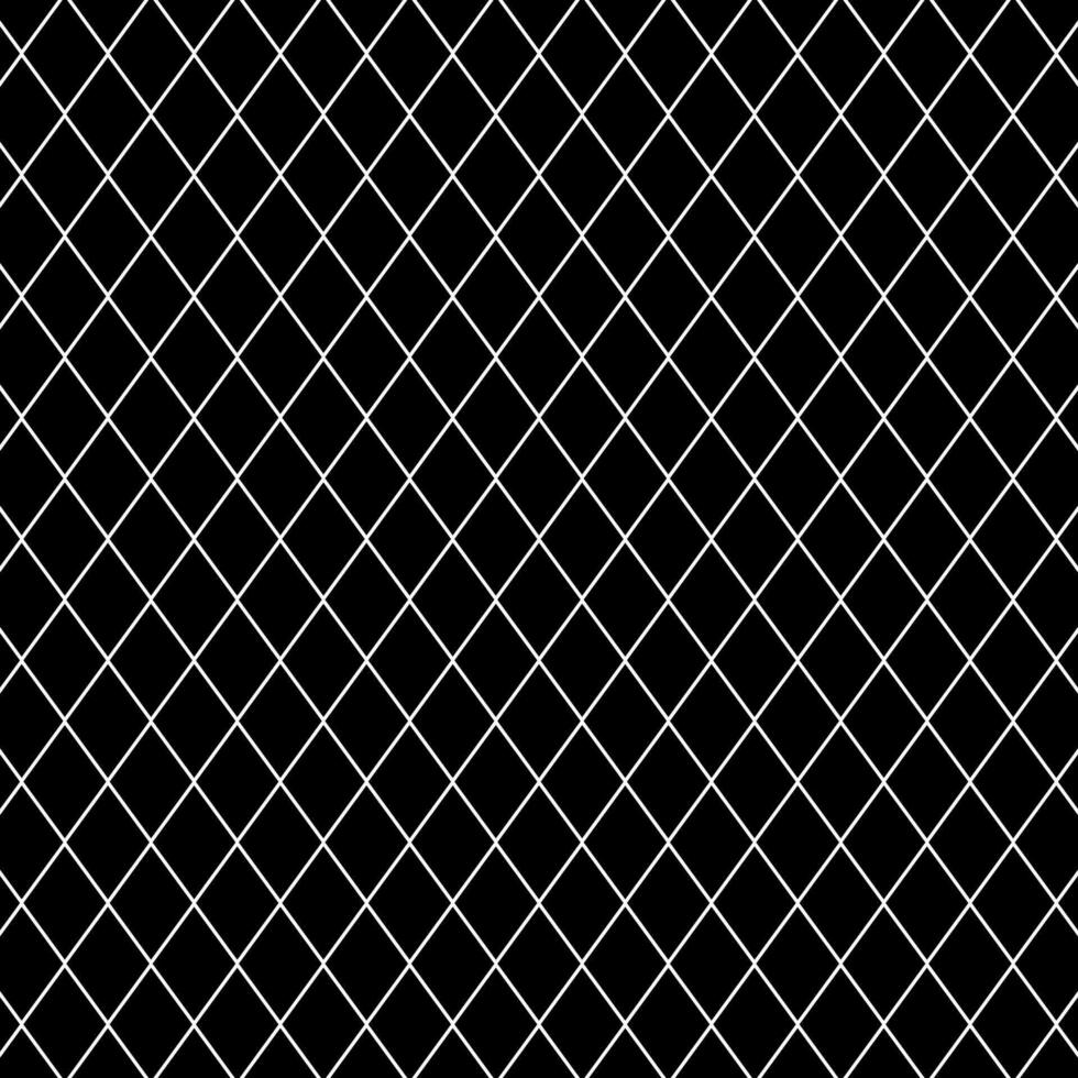 Black and white rhombus diamond mosaic grid seamless pattern. Rhombuses structure geometric background vector art.