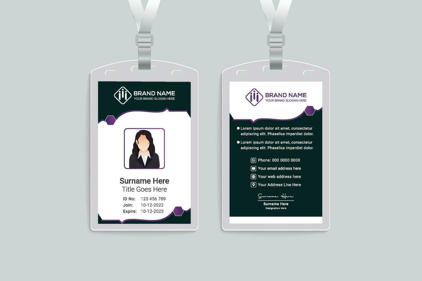 black id card design vector