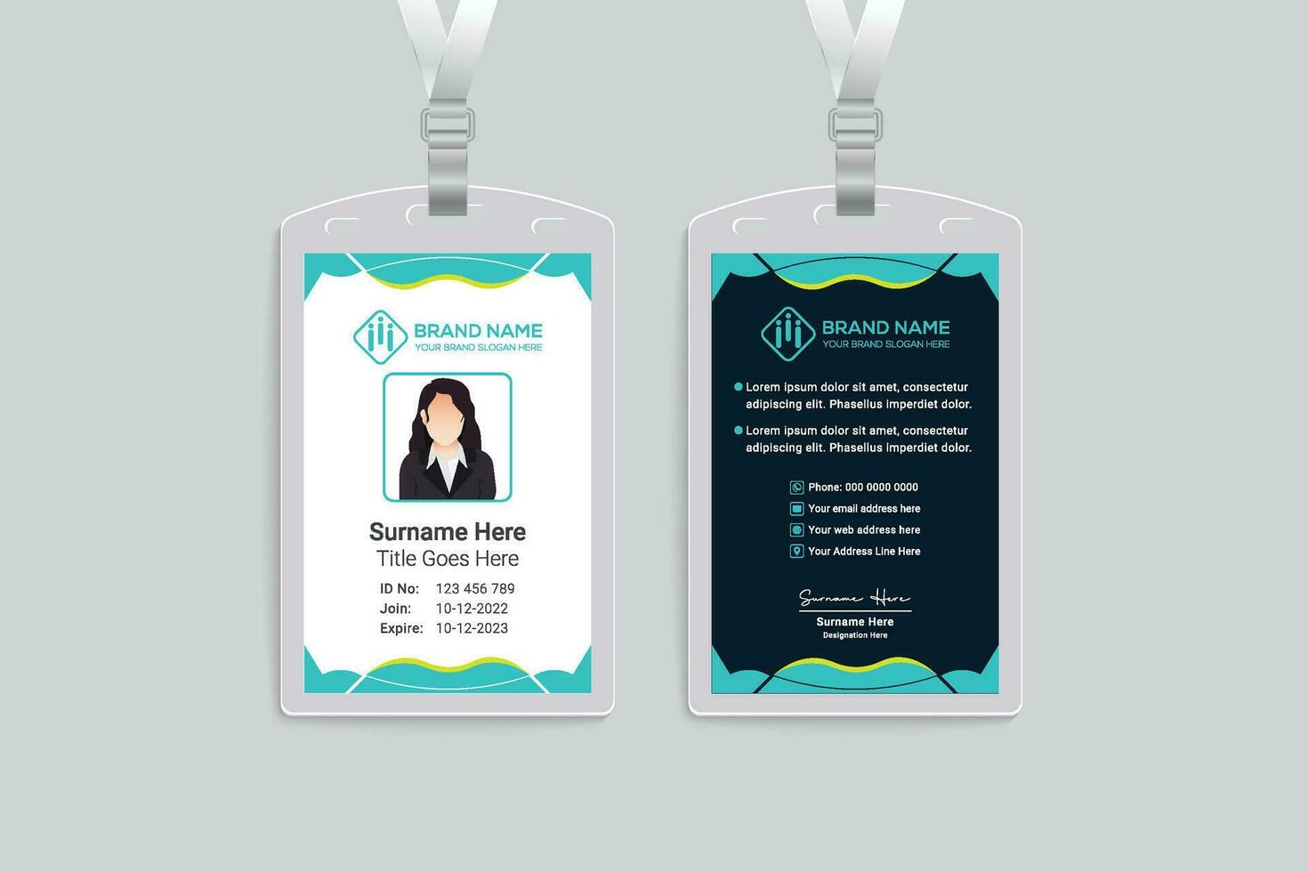 Simple id card template vector