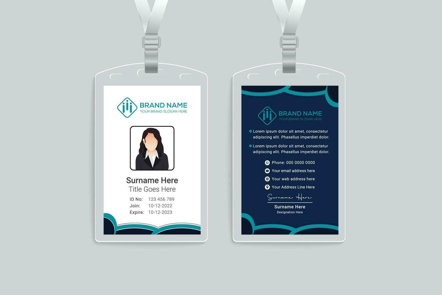 modern id card design template vector