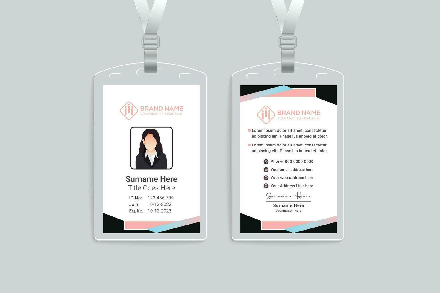 modern id card design template vector