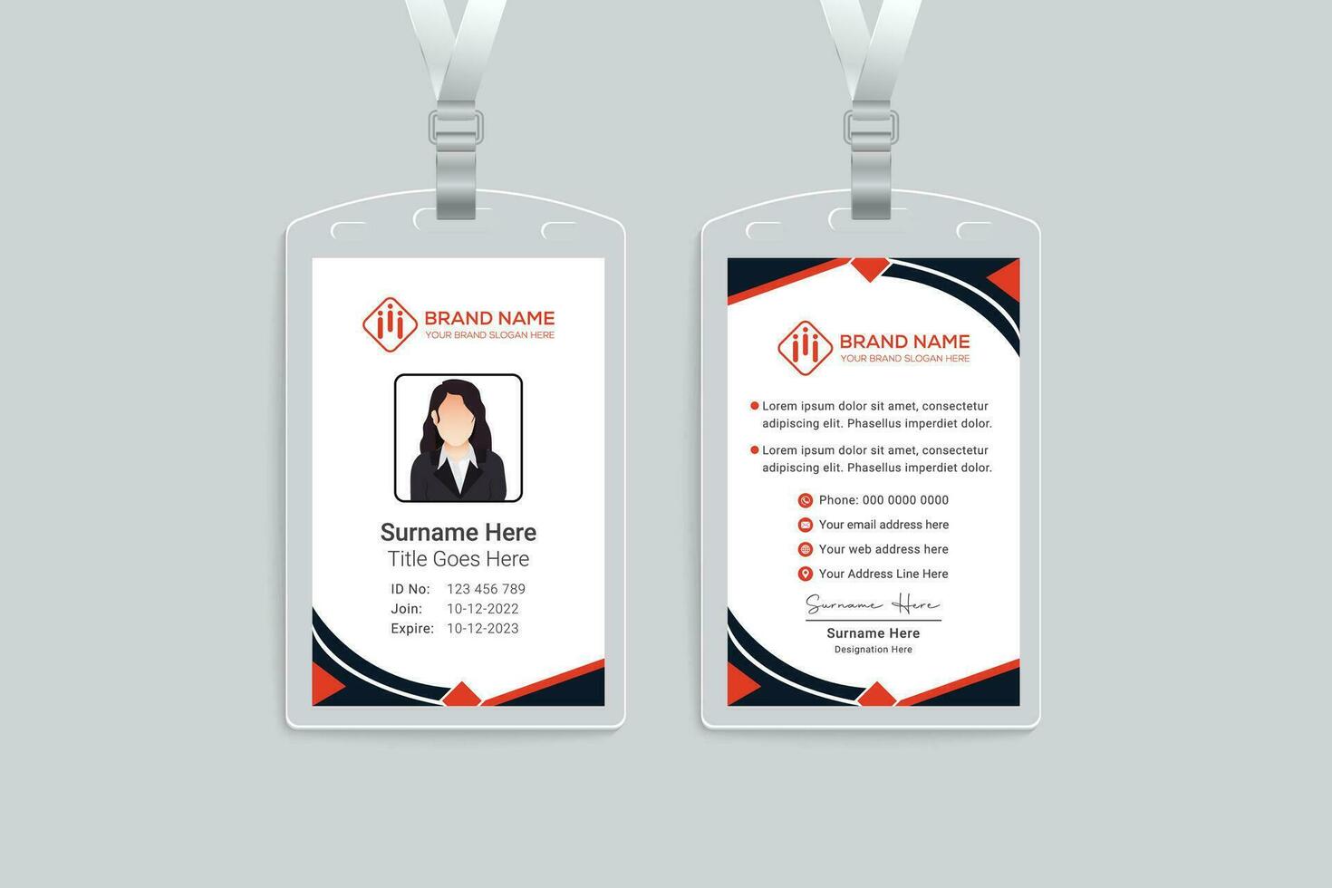 Simple id card template vector