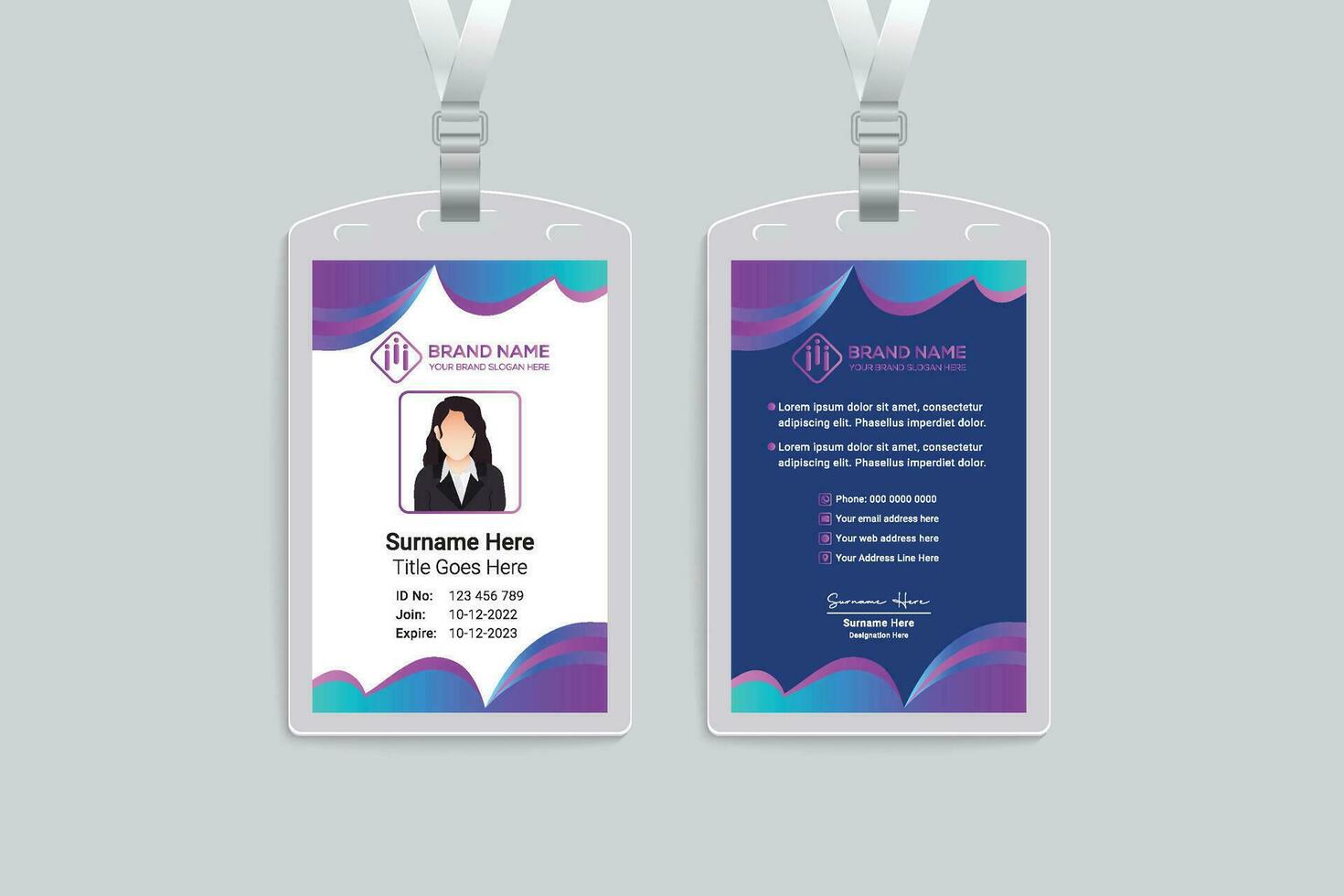 Professional id card mockup vector