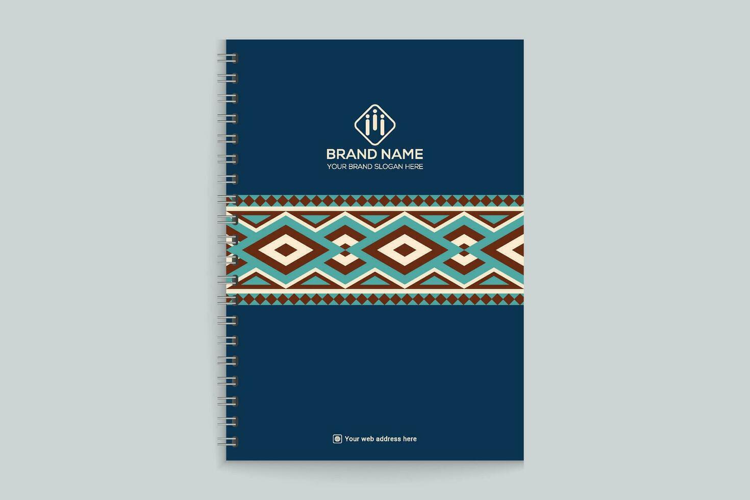 notebook cover design with blue color vector