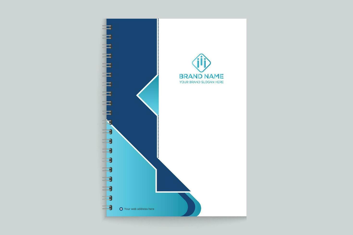 Blue color notebook cover design vector