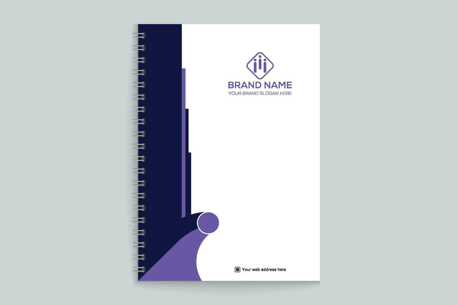 Clean style modern notebook cover template vector