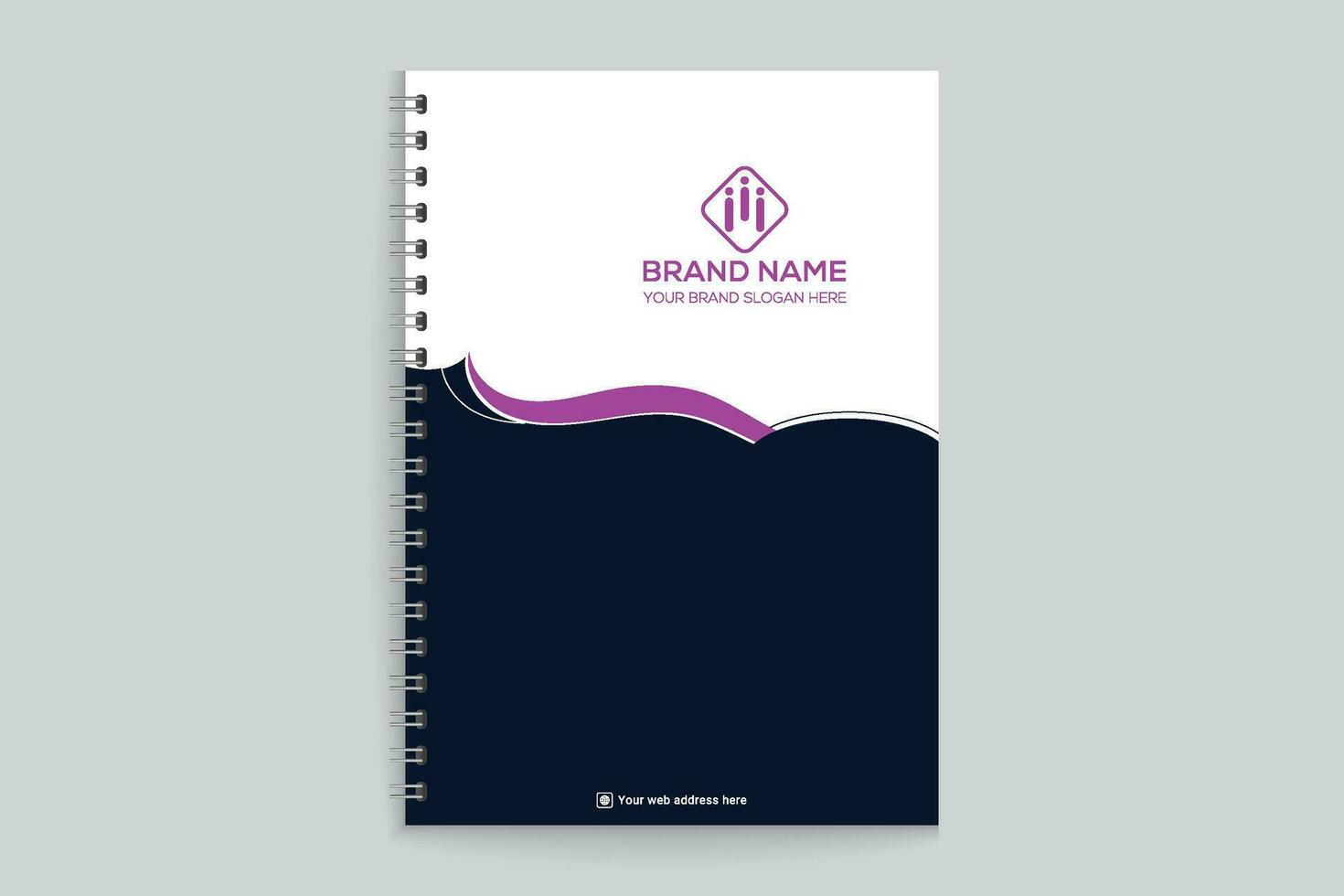 Black shape notebook cover design vector