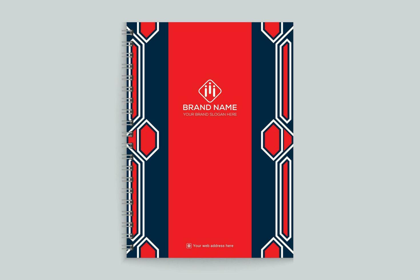 Corporate red color notebook cover design vector