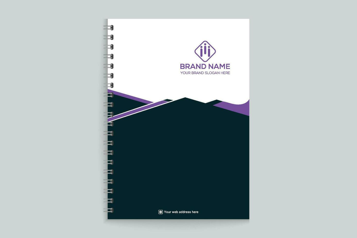 Black shape notebook cover design vector