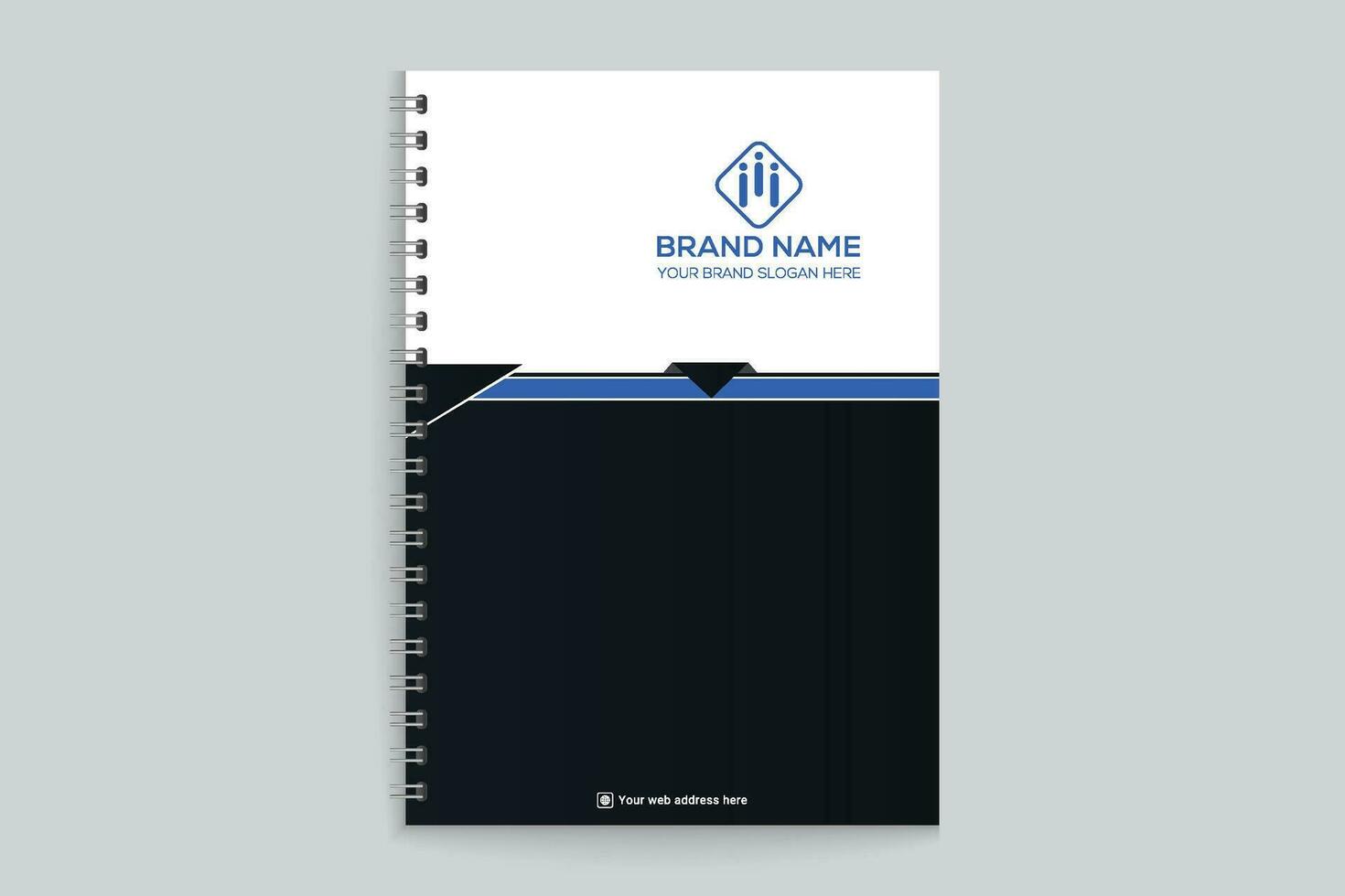 Black shape notebook cover design vector