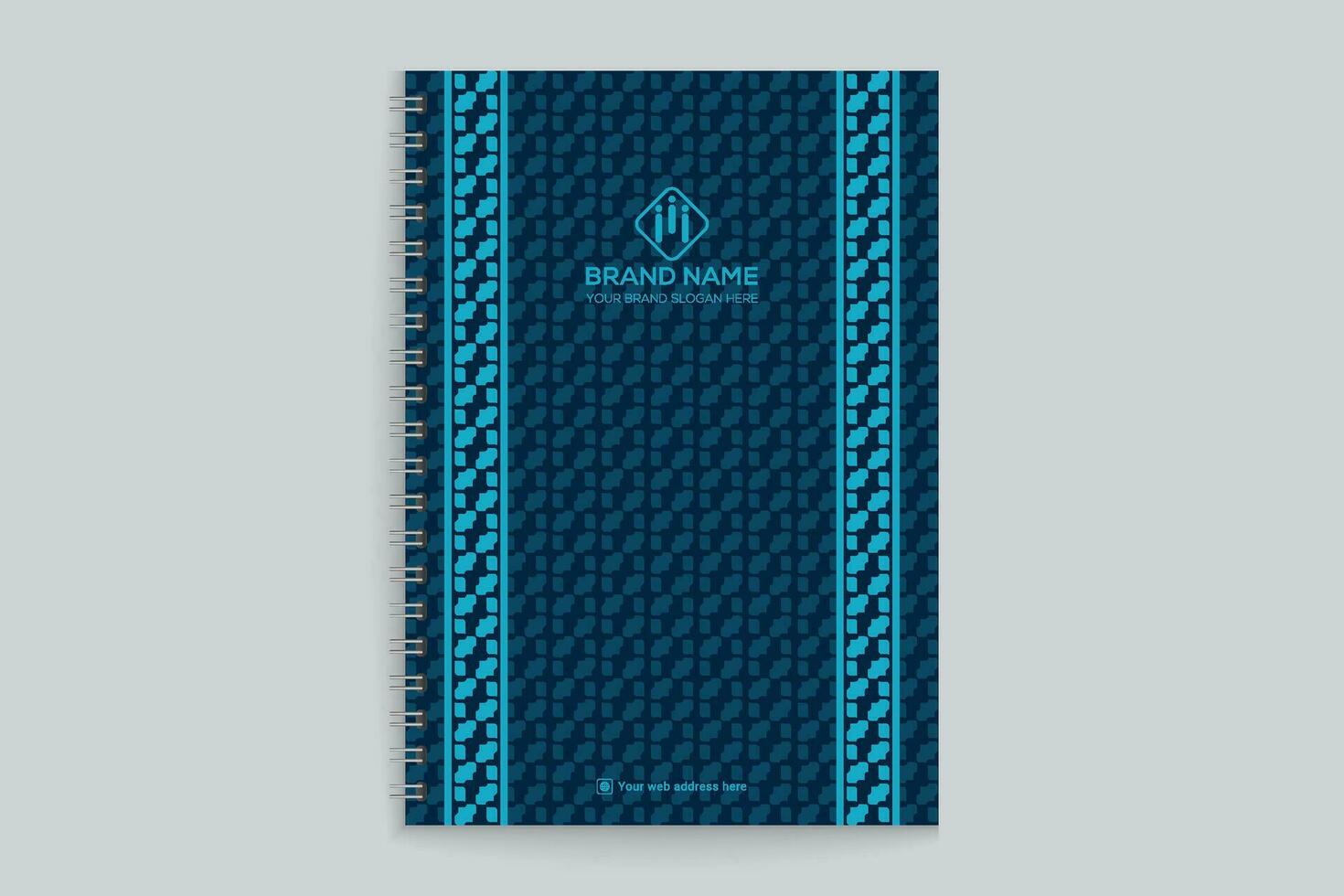 notebook cover design with blue color vector
