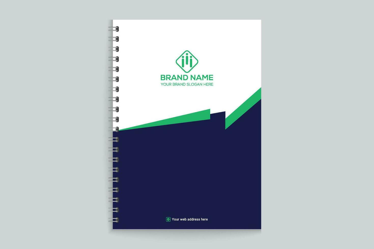 Professional notebook cover mockup vector