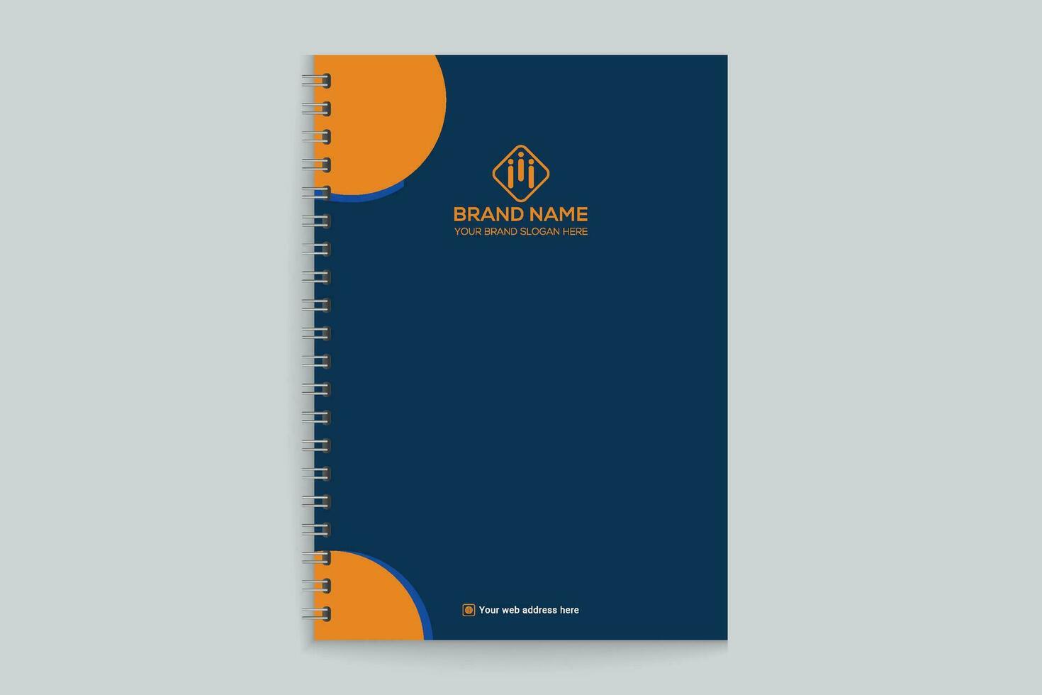 Orange elegant corporate notebook cover design vector