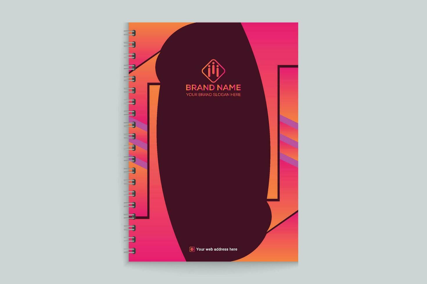 Gradient color  notebook cover template vector