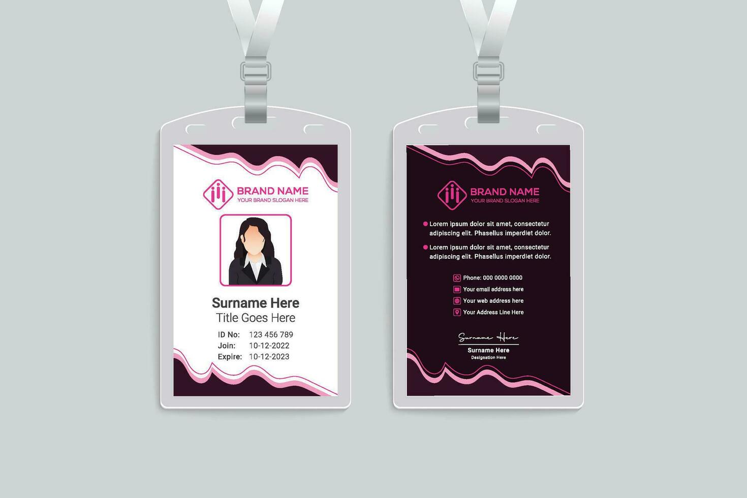 Simple id card template vector