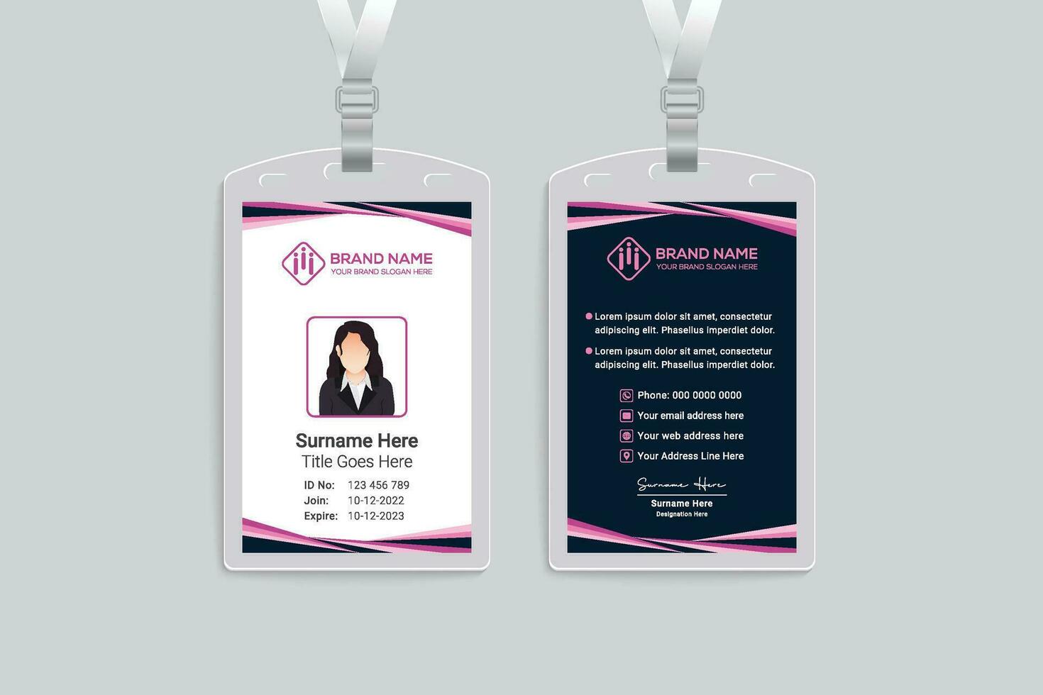 Professional id card mockup vector