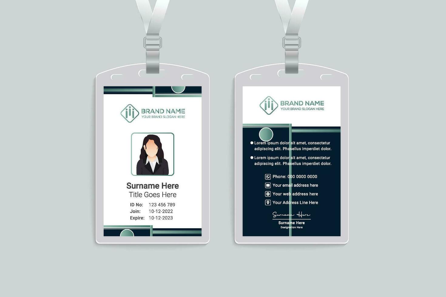 modern id card design template vector