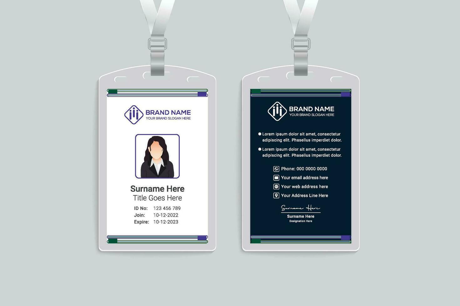 Simple id card template vector