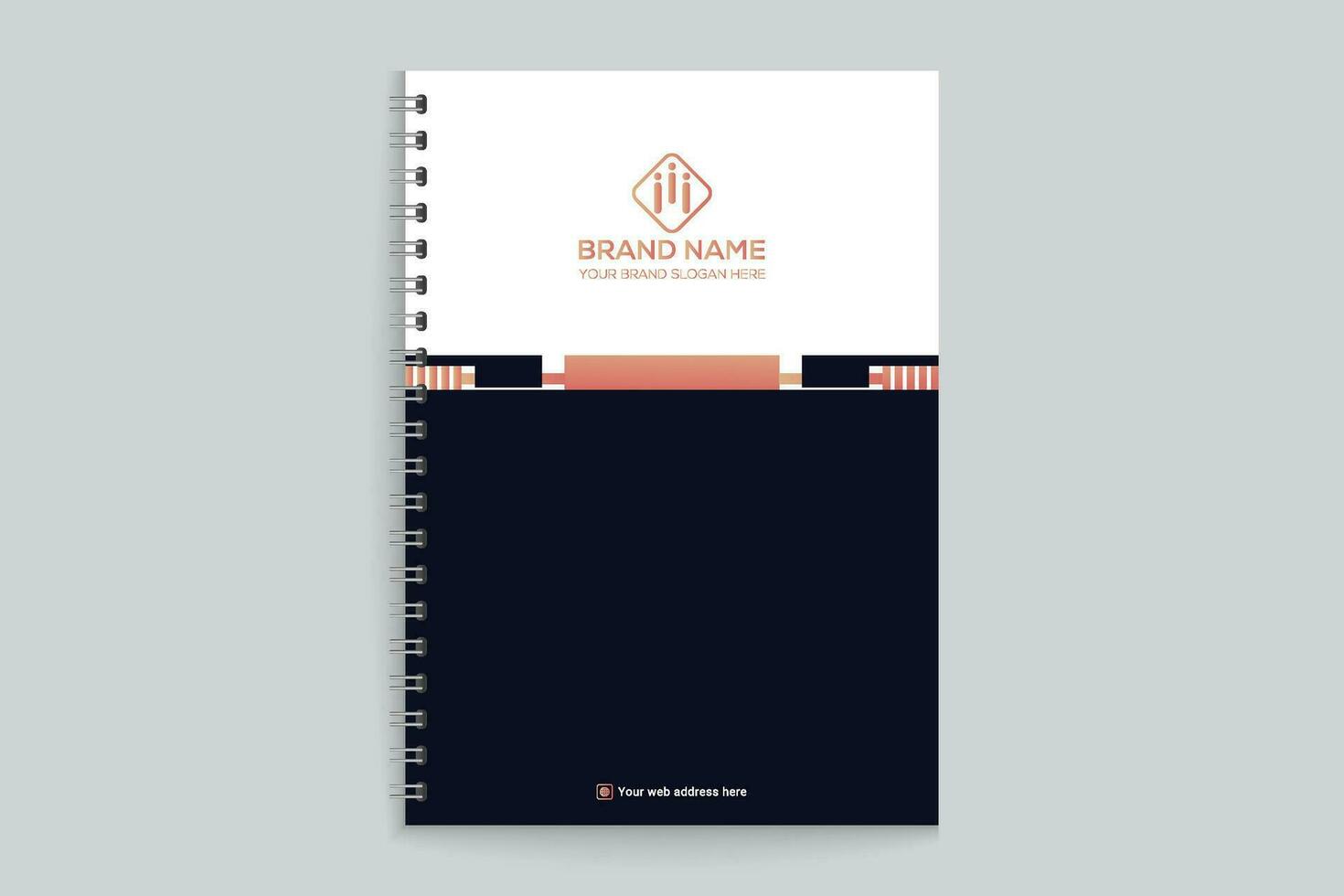 moderno cuaderno cubrir diseño negro color vector