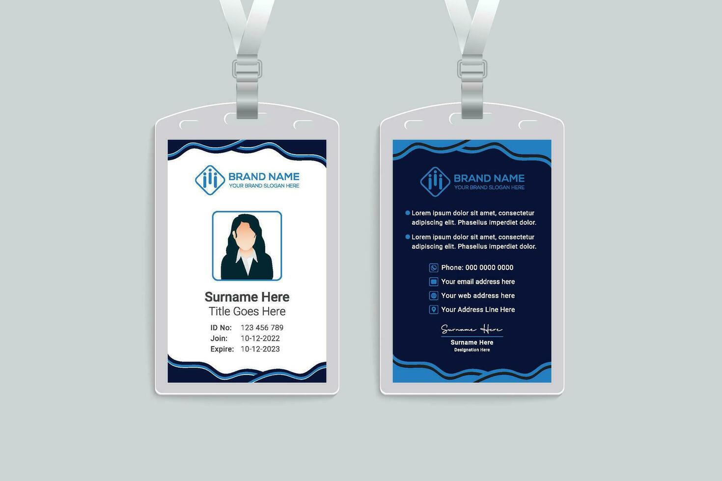 Corporate id card template vector