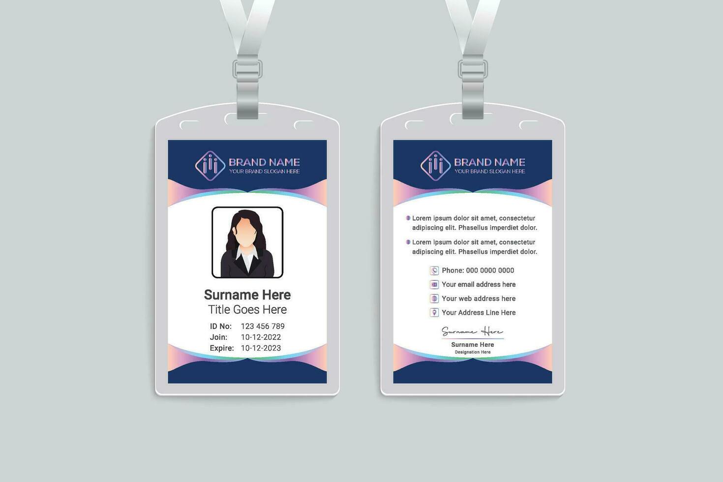 Clean minimal id card design 26324708 Vector Art at Vecteezy