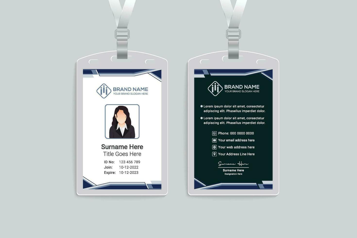 Simple id card template vector