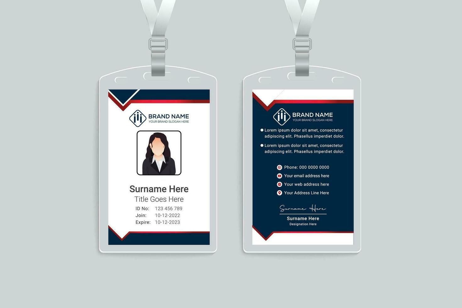 Stylish id card template vector