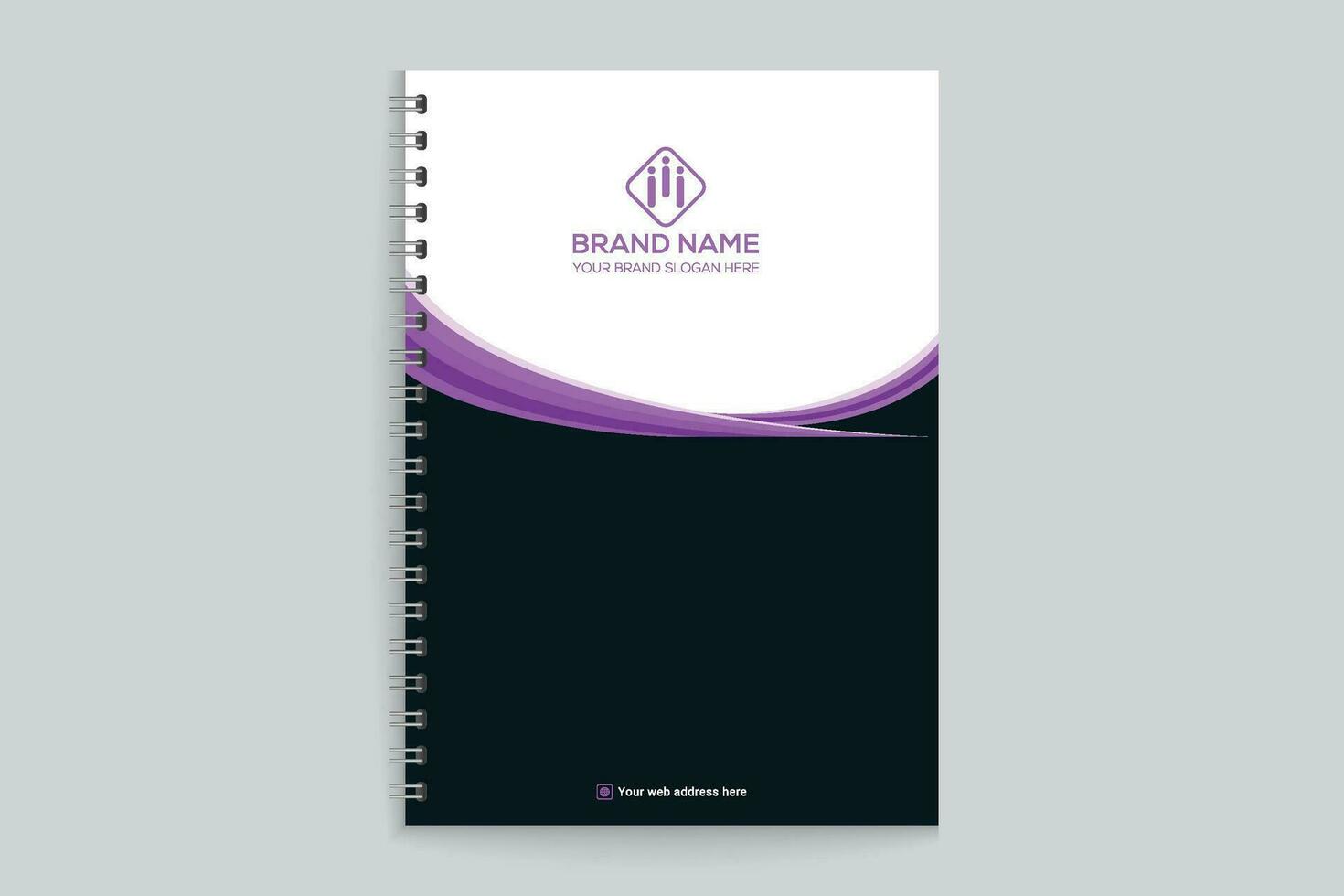 Professional notebook cover mockup vector